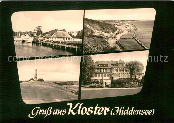 Kloster Hiddensee Schiffsanlegestelle Strand Leuchtturm Hotel