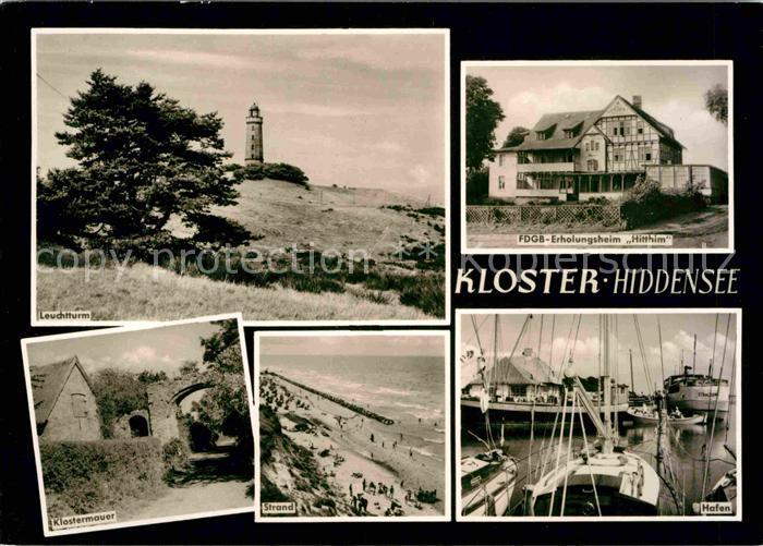 Kloster Hiddensee Leuchtturm FDGB Erholungsheim Hitthim Klostermauer Strand Hafe