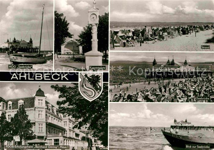 Ahlbeck Ostseebad HOG Seebruecke Konzertplatz Strand Seebruecke FDGB Erholungshe