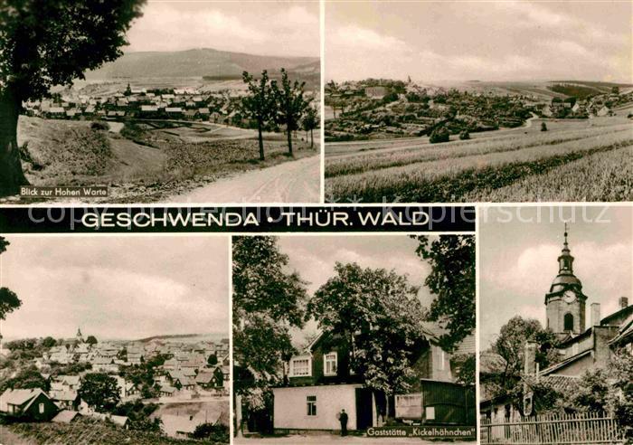 Geschwenda Panorama Hohe Warte Gaststaette Kickelhaehnchen Kirche