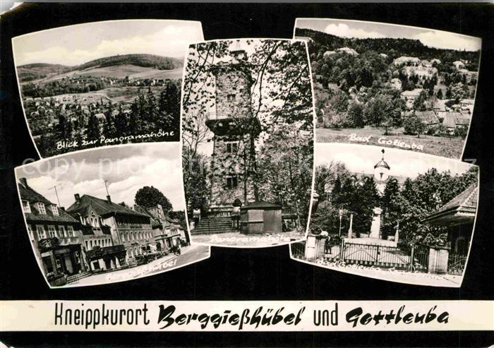 Berggiesshuebel Panoramahoehe Dorfpartie Aussichtsturm Bad Gottleuba Sanatorium