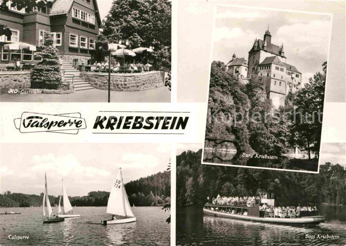 Kriebstein HO Gaststaette Talsperre Burg Kriebstein Boot Kriebstein