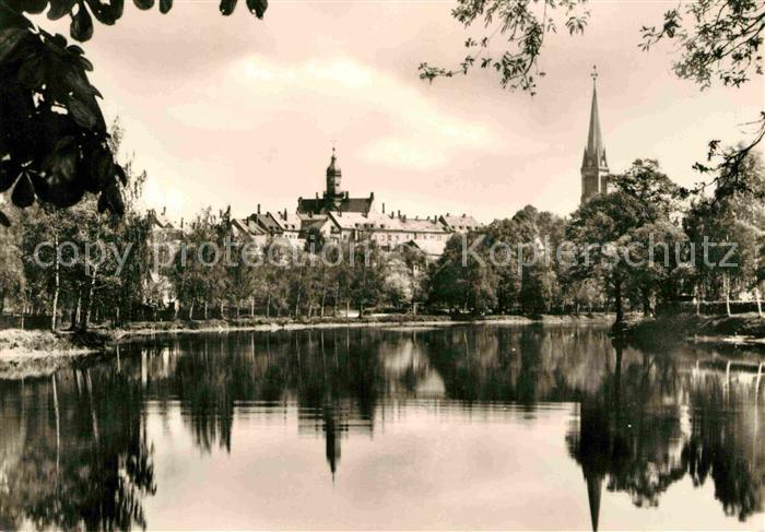 Geringswalde Schwanenteich Kirchturm