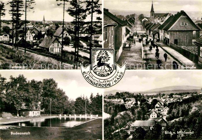 Elbingerode Harz Teilansicht Torstrasse Badeanstalt Muehlentalblick