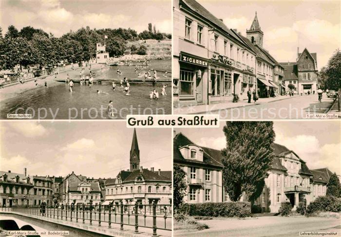 Stassfurt Strandsolbad Karl Marx Str Bodebruecke Lehrerbildungsinstitut