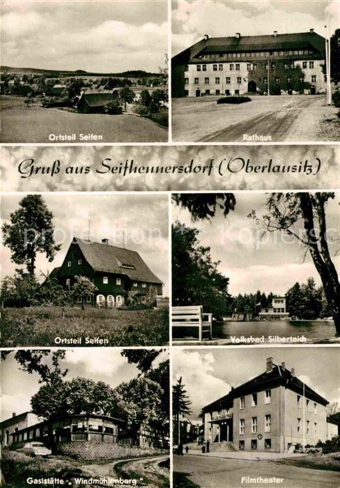 Seifhennersdorf OT Seiffen Rathaus Volksbad Silberteich Gaststaette Windmuehlenb