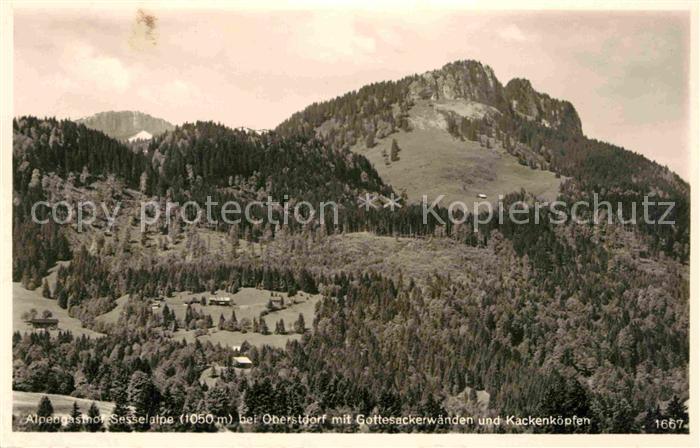Oberstdorf Alpengasthof Sesselalpe Gottesackerwaende Kackenkoepfe