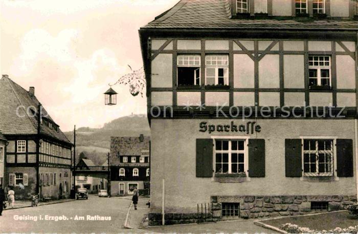 Geising Erzgebirge Rathaus Sparkasse