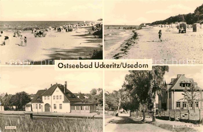 Usedom Mecklenburg-Vorpommern Ueckeritz Strand Bahnhof Strandstrasse Schule