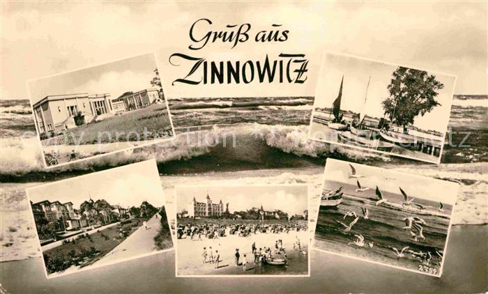 Zinnowitz Ostseebad Strand Moewen Bootsanlegestelle Kulturhaus Seebruecke