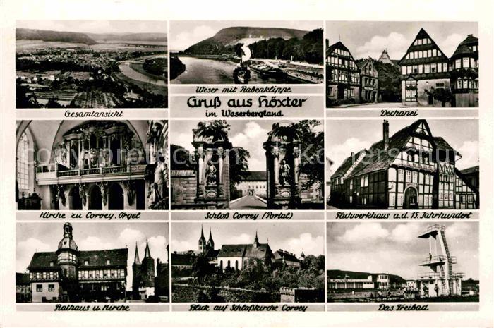 Hoexter Weser Rabenklippe Fachwerk Kirche Rathaus Schlosskirche Freibad