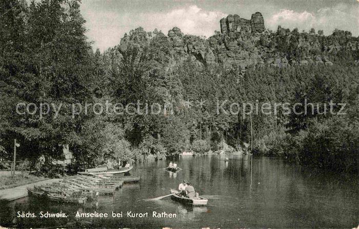 Rathen Saechsische Schweiz Amselsee Ruderboote