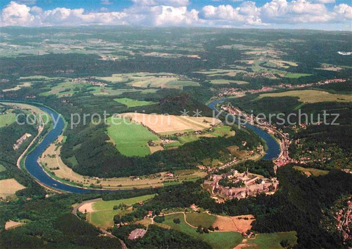 Koenigstein Saechsische Schweiz Festung Lilienstein Luftaufnahme