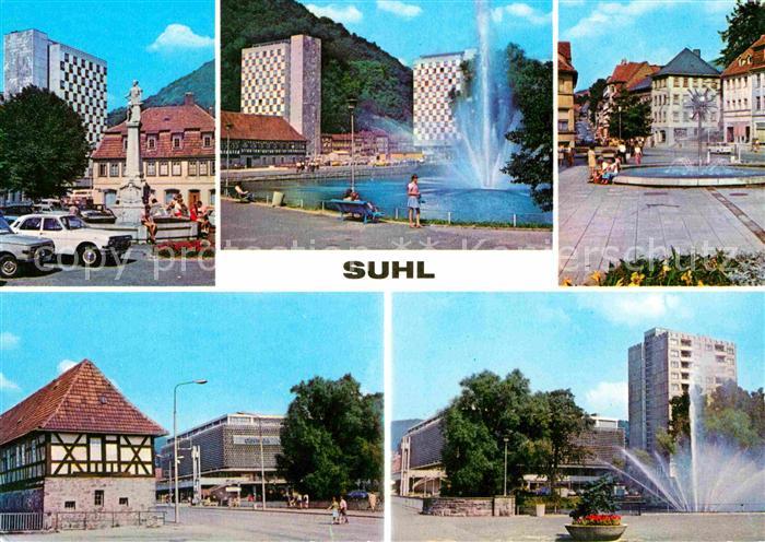 Suhl Thueringer Wald Waffenschmiedbrunnen Waffenmuseum Wilhelm Pieck Strasse Bru