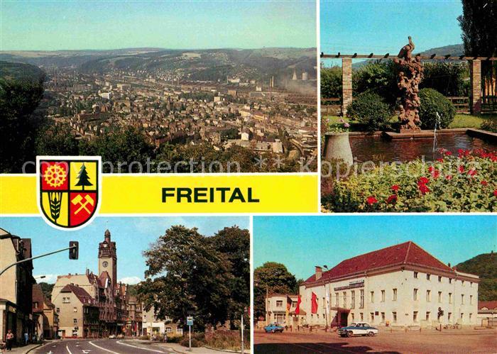 Freital Storchenbrunnen Dresdner Strasse Rathaus Klubhaus