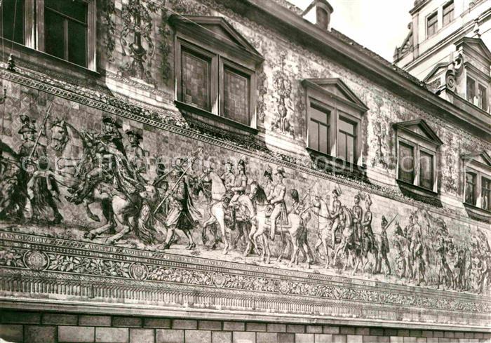 DRESDEN Elbe Auguststrasse Fuerstenzug
