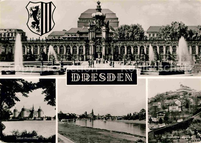 DRESDEN Elbe Schloss Moritzburg Zwinger HO Gaststaette Luisenhof