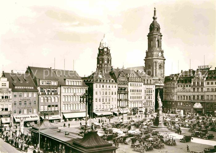DRESDEN Elbe Altmarkt Siegesdenkmal Kreuzkirche