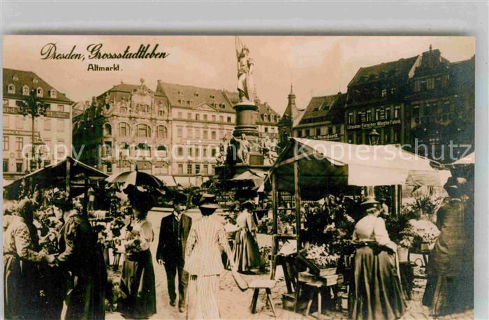 DRESDEN Elbe Altmarkt Stadtleben Repro