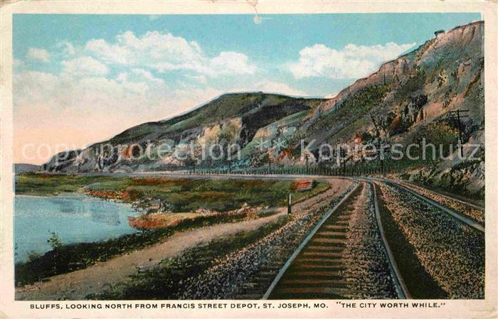 St Joseph Missouri Bluffs looking North from Francis Street depot Railway