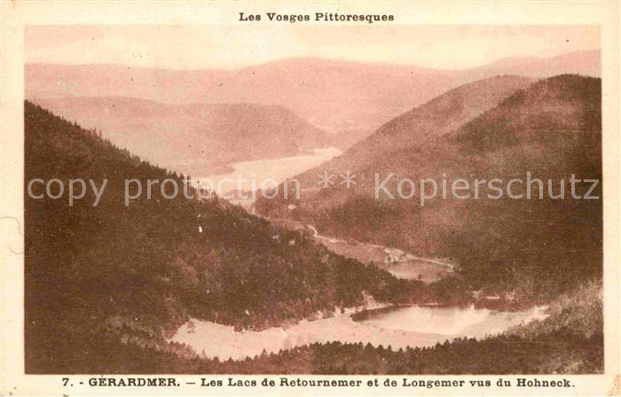Gerardmer Vosges Les Lacs de Retournemer et de Longemer vus du Hohneck