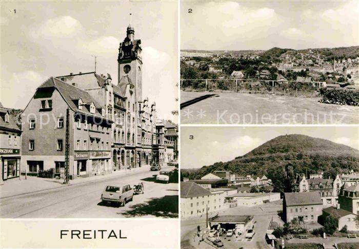 Freital Rathaus Teilansicht Blick zum Windberg