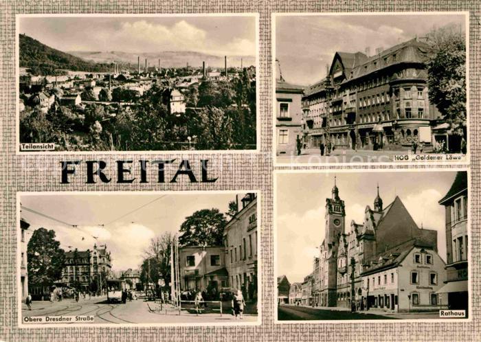 Freital Teilansicht HOG Goldener Loewe Rathaus Obere Dresdner Strasse