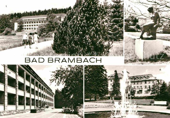 Bad Brambach Julius Fucik Haus Nixe Statue Kurpark Joliot Curie Haus