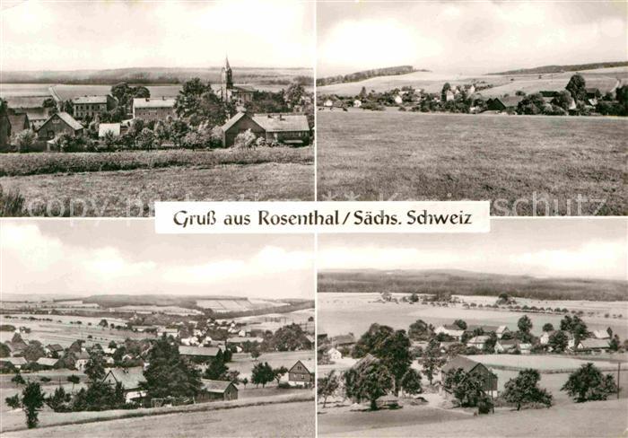 Rosenthal-Bielatal Ortsansicht mit Kirche Landschaftspanorama
