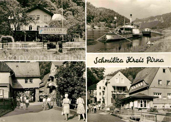 Schmilka Cafe Restaurant Helvetia Elbe Dampfer Ortspartie
