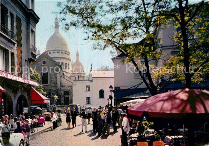 Paris Place du Tertre Eglise St Pierre de Montmartre Basilique du Sacre Coeur