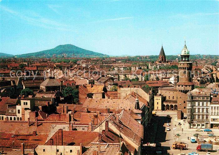 Goerlitz Sachsen uebersicht mit Reichenbacher Turm und Landeskrone