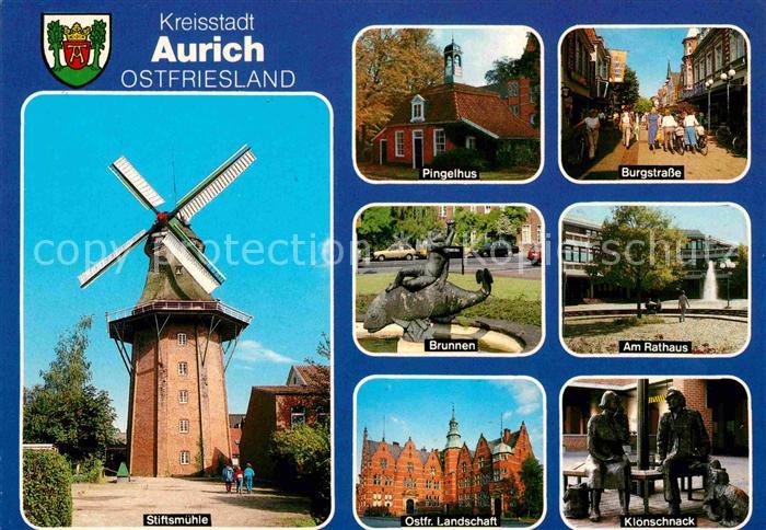 Aurich Ostfriesland Stiftsmuehle Pingelhus Brunnen Ostriesische Landschaft Burgs