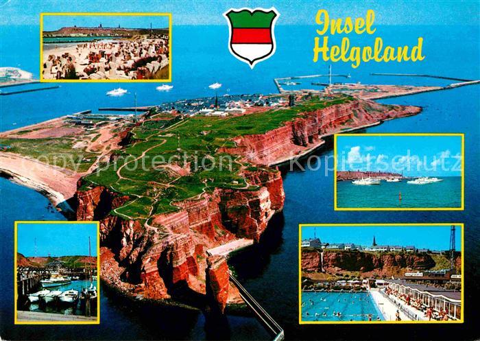 Insel Helgoland Nordseebad Fliegeraufnahme Kueste Strand Schwimmbad