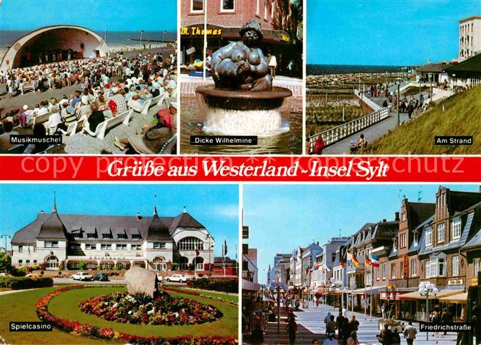 Westerland Sylt Musikmuschel Dicke Wilhelmine Brunnenskulptur Strand Promenade S