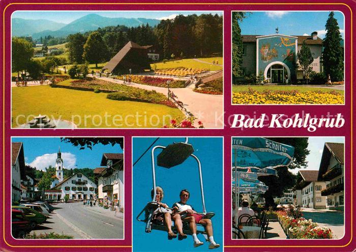 Bad Kohlgrub Kurpark Konzertpavillon Kurhaus Ortspartie Strassencafe Sessellift