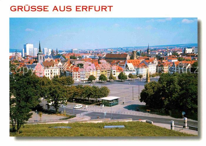 ERFURT  CITY Blick vom Petersberg auf den Domplatz