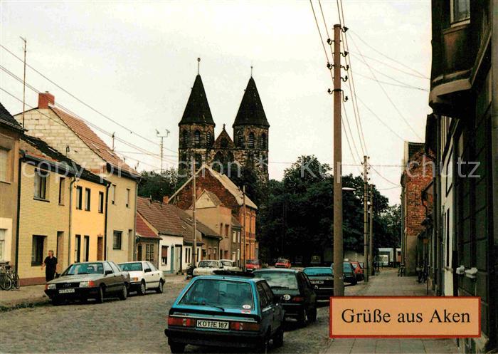 Aken Elbe Meisterstrasse und Nikolaikirche