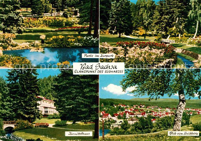 Bad Sachsa Harz Kurpark Kurmittelhaus Panorama Blick vom Knickberg