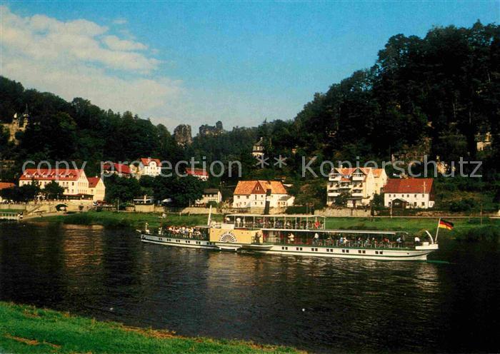 Rathen Saechsische Schweiz Schaufelraddampfer Klettergipfel Talwaechter Lokomoti