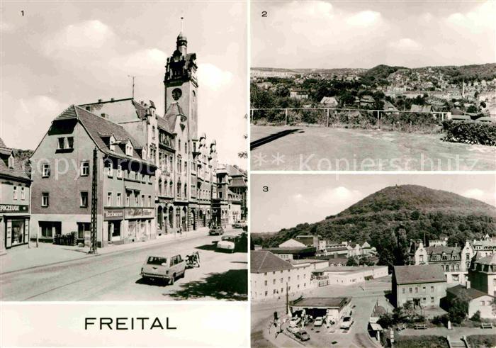 Freital Rathaus Teilansicht Blick zum Windberg