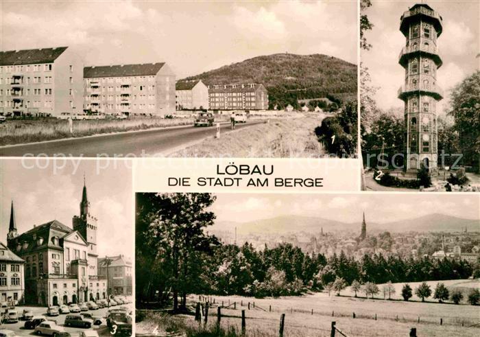 Loebau Sachsen Suedvorstadt Loebauer Berg Aussichtsturm Rathaus Panorama