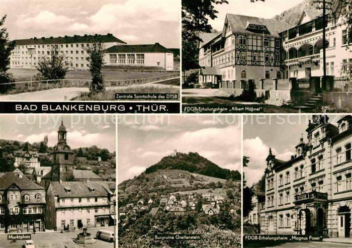 Bad Blankenburg Sportschule FDGB Erholungsheim Albert Haehnel Marktplatz Kirche