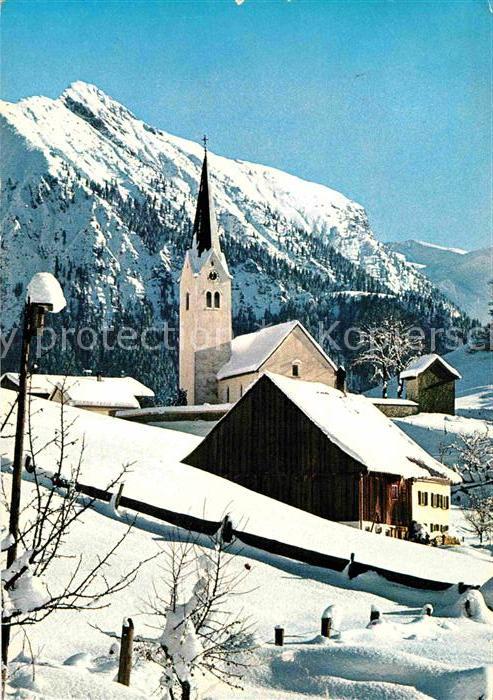Tiefenbach Oberstdorf Ortsansicht mit Kirche Winterpanorama Allgaeuer Alpen