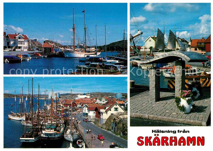 Skaerhamn Hafen Segelschiffe Denkmal Skulptur