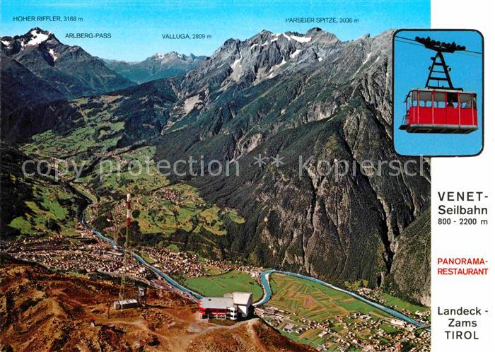 Zams Venetseilbahn Panorama Restaurant Alpenpanorama Fliegeraufnahme