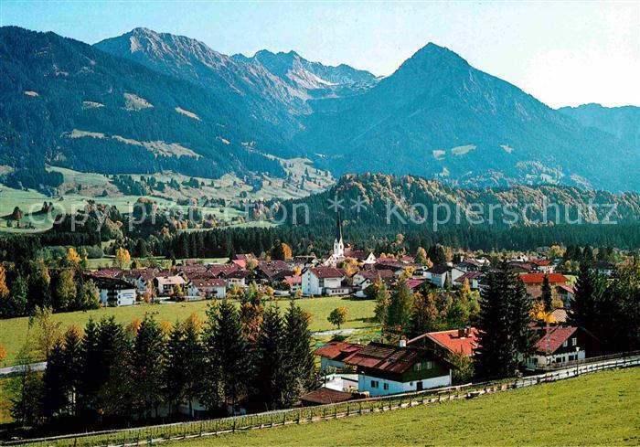 Fischen Allgaeu mit Entschenkopf Nebelhorn Rubihorn Allgaeuer Alpen