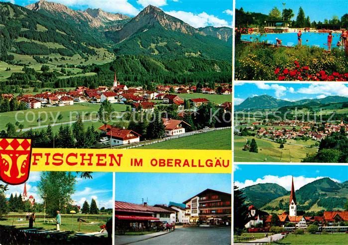 Fischen Allgaeu Ortsansichten Schwimmbad Minigolf Allgaeuer Alpen