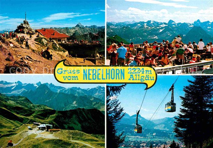 Nebelhorn Gipfelkreuz Berggaststaette Bergbahn Alpenpanorama