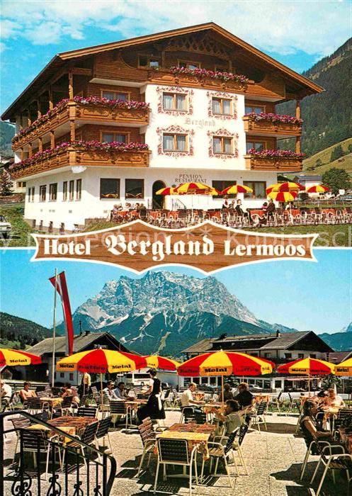 Lermoos Tirol Hotel Bergland Terrasse Wettersteingebirge